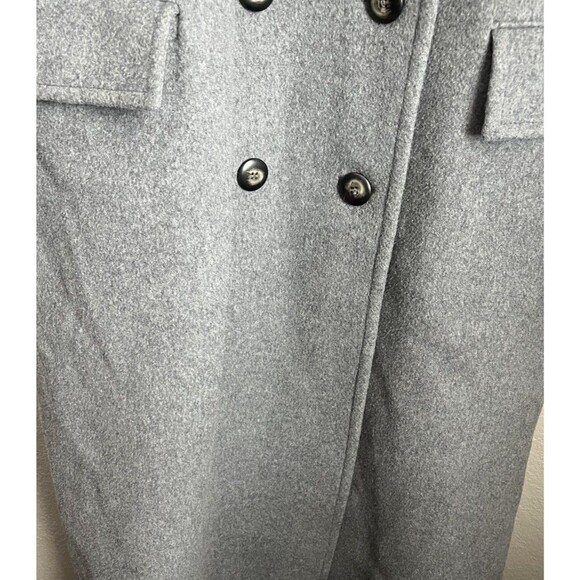 Vtg Pendleton Women's L 100% Virgin Wool Double Breasted Long Overcoat USA -Gray - Picture 4 of 14